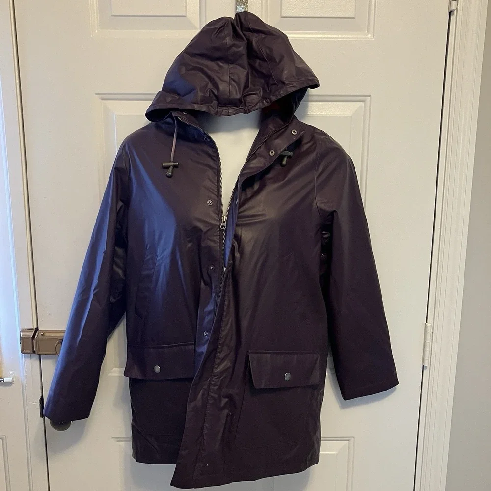 Boden Rainy Day Fleece Lined Women's‎ Rain Coat Large Purple UK-14/16 US-12/14?
